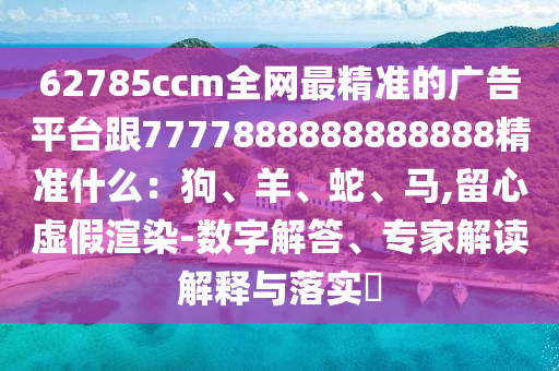 62785ccm全網(wǎng)最精準(zhǔn)的廣告平臺(tái)跟7777888888888888精準(zhǔn)什么：狗、羊、蛇、馬,留心虛假渲染-數(shù)字解答、專家解讀解釋與落實(shí)?